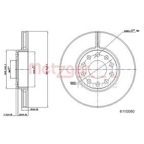Bremsscheibe 6110080 für SUPERB Kombi (3T5) für 35,01 CHF