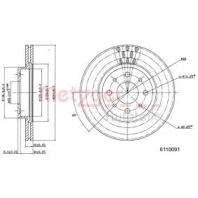 Achetez des Disque de frein METZGER 6110091 à prix pour 27,58 €
