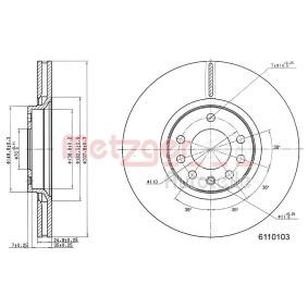Achetez des Disque de frein METZGER 6110103 à prix pour 44,75 €