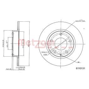 Achetez des Disque de frein METZGER 6110131 à prix pour 19,92 €