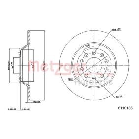 Comprar Disco de freno de METZGER 6110136 a bajo precio de 47,27 €