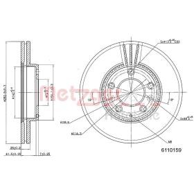 Comprar Disco de freno de METZGER 6110159 a bajo precio de 73,13 €