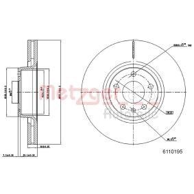 Comprar Disco de freno de METZGER 6110195 a bajo precio de 58,17 €