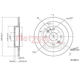 Achetez des Disque de frein METZGER 6110211 à prix pour 33,38 €