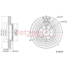 Achetez des Disque de frein METZGER 6110216 à prix pour 31,84 €