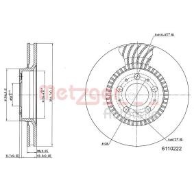 Achetez des Disque de frein METZGER 6110222 à prix pour 41,49 €