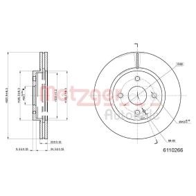 Achetez des Disque de frein METZGER 6110266 à prix pour 63,15 €