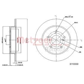 Achetez des Disque de frein METZGER 6110330 à prix pour 26,49 €