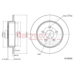 Achetez des Disque de frein METZGER 6110333 à prix pour 34,73 €