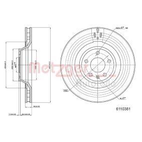 Comprar Disco de freno de METZGER 6110381 a bajo precio de 53,38 €