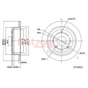 Achetez des Disque de frein METZGER 6110432 à prix pour 49,22 €
