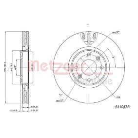 Achetez des Disque de frein METZGER 6110475 à prix pour 51,77 €