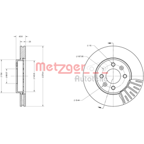 Achetez des Disque de frein METZGER 6110552 à prix pour 64,71 €
