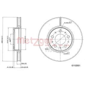 Achetez des Disque de frein METZGER 6110561 à prix pour 65,61 €