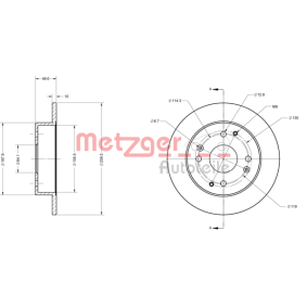 Køb Bremseskive af METZGER 6110579 til den lave pris 308,38 DKK
