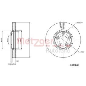 Achetez des Disque de frein METZGER 6110642 à prix pour 77,37 €