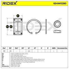 Kjøp Hjulnav fra RIDEX på nett for Jumpy Flatvogn lastebil / Chassis (V_) til moderate priser