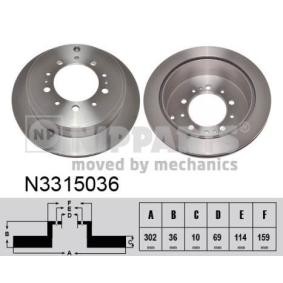 Comprar Disco de freno de NIPPARTS N3315036 a bajo precio de 39,34 €