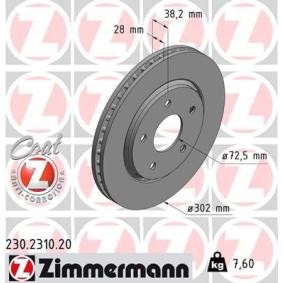 Comprar Disco de freno de ZIMMERMANN 230.2310.20 a bajo precio de 66,23 €