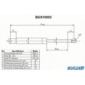Köp Gasfjäder till baklucka av BUGIAD BGS10003 till det låga priset 251,35 kr