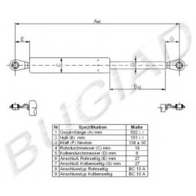 Heckklappendämpfer BGS10213