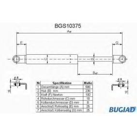 Köp Gasfjäder till baklucka av BUGIAD BGS10375 till det låga priset 224,91 kr