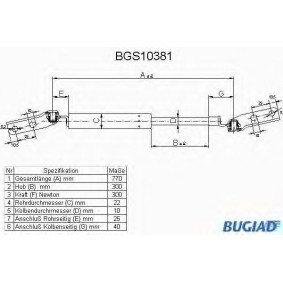 Köp Gasfjäder till baklucka av BUGIAD BGS10381 till det låga priset 294,06 kr