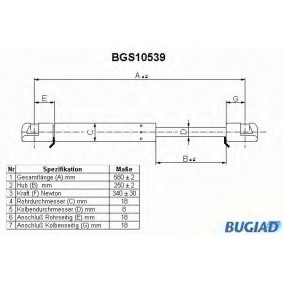 Comprar Amortiguador de maletero de BUGIAD BGS10539 a bajo precio de 22,63 €