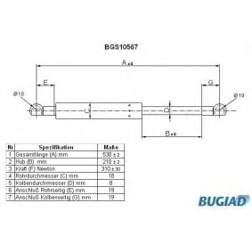 Heckklappendämpfer BGS10567 von BUGIAD günstig für 19,58 € online kaufen