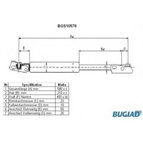 Köp Gasfjäder till baklucka av BUGIAD BGS10576 till det låga priset 312,81 kr