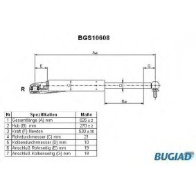 Köp Gasfjäder till baklucka av BUGIAD BGS10608 till det låga priset 312,81 kr