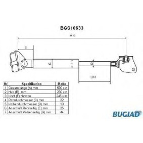 Köp Gasfjäder till baklucka av BUGIAD BGS10633 till det låga priset 312,81 kr