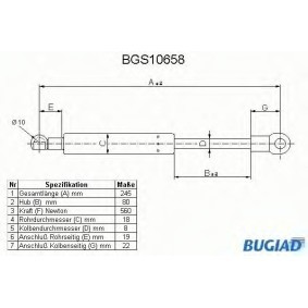 Gasfeder, Heckscheibe BGS10658 von BUGIAD günstig für 14,36 € online kaufen
