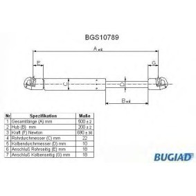 Acquista Ammortizatore pneumatico, Cofano bagagli / vano carico da BUGIAD BGS10789 a buon mercato per soli 15,18 €