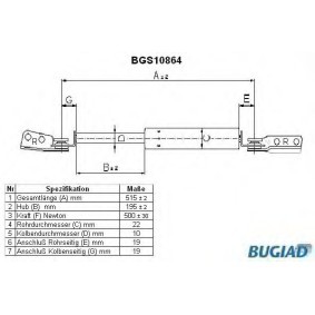 Heckklappendämpfer BGS10864 MITSUBISHI SPACE RUNNER von BUGIAD
