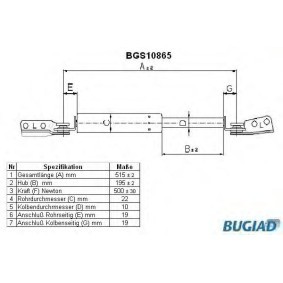 Heckklappendämpfer BGS10865 MITSUBISHI SPACE RUNNER von BUGIAD