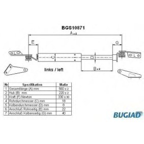 Heckklappendämpfer BGS10871 von BUGIAD günstig für 23,47 € online kaufen