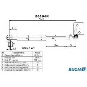 Heckklappendämpfer BGS10881 von BUGIAD günstig für 35,61 € online kaufen