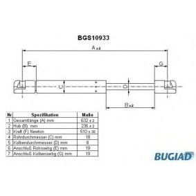 Heckklappendämpfer BGS10933 von BUGIAD günstig für 14,93 € online kaufen