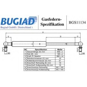 Köp Gasfjäder till baklucka av BUGIAD BGS11134 till det låga priset 294,39 kr