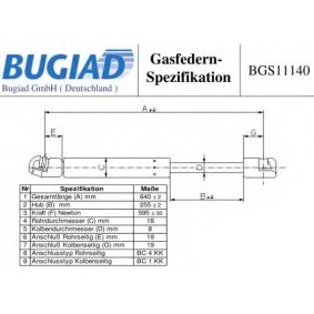 Heckklappendämpfer BGS11140 von BUGIAD günstig für 11,10 € online kaufen