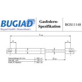 Achetez des Vérin de coffre BUGIAD BGS11148 à prix pour 14,93 €