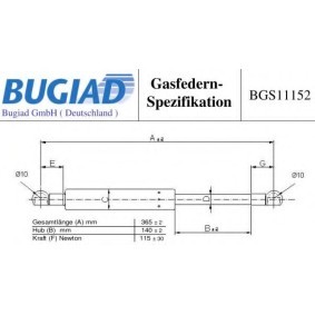 Gasfeder, Heckscheibe BGS11152 von BUGIAD günstig für 17,72 € online kaufen