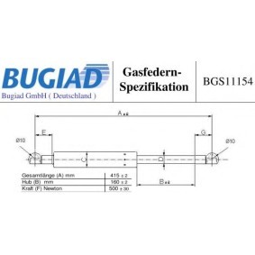 Osta Kaasujousi, tavaratila BUGIAD:llä BGS11154 edullisesti hintaan 27,24 €