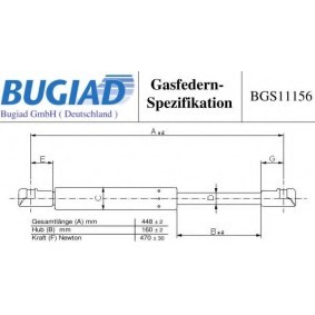 Köp Gasfjäder till baklucka av BUGIAD BGS11156 till det låga priset 294,06 kr