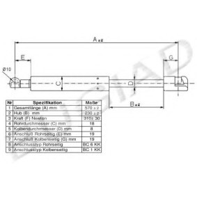 Heckklappendämpfer BGS11159 von BUGIAD günstig für 19,41 € online kaufen