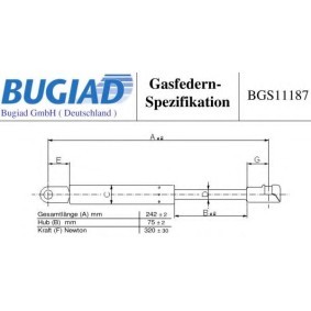 Köp Gasfjäder till baklucka av BUGIAD BGS11187 till det låga priset 211,97 kr