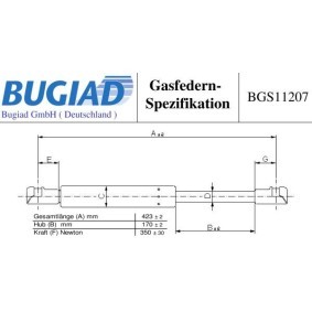 Köp Gasfjäder till baklucka av BUGIAD BGS11207 till det låga priset 220,68 kr