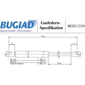 Osta Kaasujousi, konepelti BUGIAD:llä BGS11210 edullisesti hintaan 19,60 €