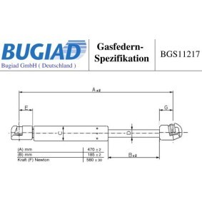 Köp Gasfjäder till baklucka av BUGIAD BGS11217 till det låga priset 227,61 kr